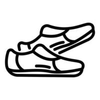 zapatos de cuero icono de marcha nórdica, estilo de esquema vector