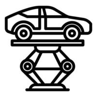 Maintenance car lift icon, outline style vector