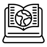 Global ebook reading icon, outline style vector