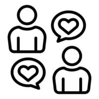 Love couple icon, outline style vector
