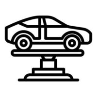 icono de elevación de coche de ruedas, estilo de contorno vector