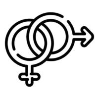 Female male couple signs icon, outline style vector