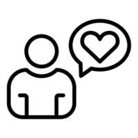 Love idea icon, outline style vector