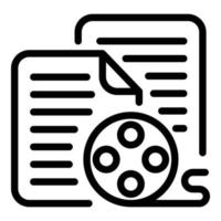 Reel scenario icon, outline style vector