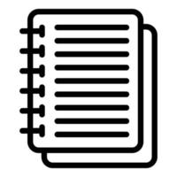 Notebook scenario icon, outline style vector