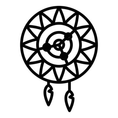 Dream Catcher Icon With Feathers Vector, A Lineal Icon Depicting