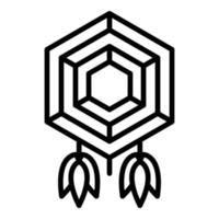 Decoration dream catcher icon, outline style vector