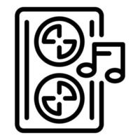 icono de reproductor de audio, estilo de esquema vector