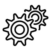 Gear car icon, outline style vector