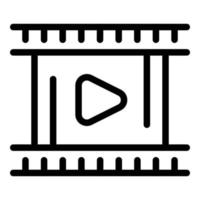 icono de clip de película, estilo de esquema vector