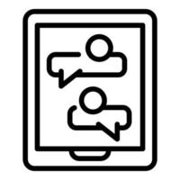 Tablet acquaintance icon, outline style vector