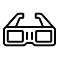 icono de gafas de cine, estilo de esquema vector