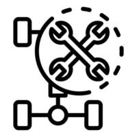 Repair car frame icon, outline style vector