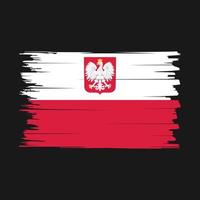 Poland Flag Brush Vector