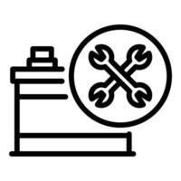 Repair car battery icon, outline style vector