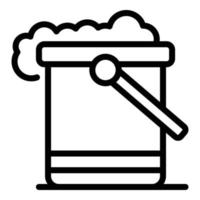 Cleaning bucket icon, outline style vector