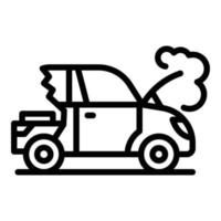 icono de coche roto, estilo de esquema vector