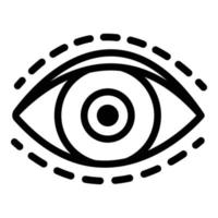 icono de cirugía plástica ocular, estilo de contorno vector