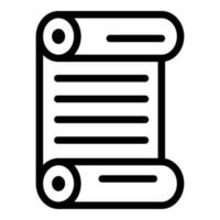 Paper papyrus icon, outline style vector