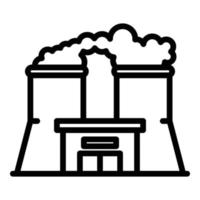 Industrial power plant icon, outline style vector