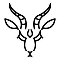 Horn gazelle icon, outline style vector