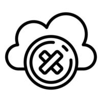 Rejected data cloud icon, outline style vector