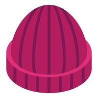 Knitted hat icon, isometric style vector