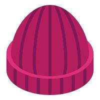 Knitted hat icon, isometric style vector