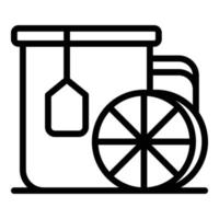 Hot tea lemon mug icon, outline style vector