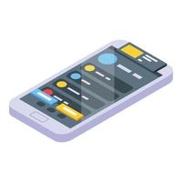 Mobile interface icon, isometric style vector