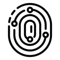 Fingerprint reliability icon, outline style vector