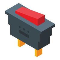 Breaker button icon, isometric style vector