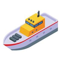 Rescue ship icon, isometric style vector