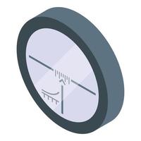 Hunting scope sight icon, isometric style vector