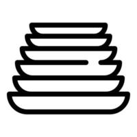 Clean stack plates icon, outline style vector