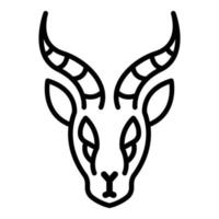 Head gazelle icon, outline style vector