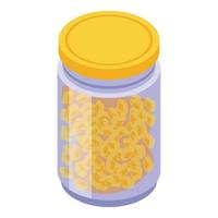 Pickled cutted fruits icon, isometric style vector