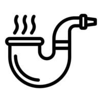 Daddy smoking pipe icon, outline style vector