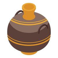 Decorative amphora icon, isometric style vector