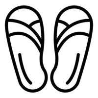 icono de sandalias de goma, estilo de esquema vector