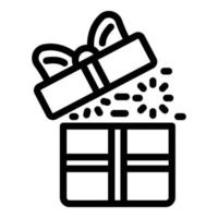 Surprise gift icon, outline style vector