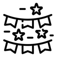 Holiday flags icon, outline style vector