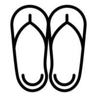 icono de playa de zapatillas, estilo de esquema vector