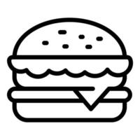 icono de hamburguesa, estilo de esquema vector