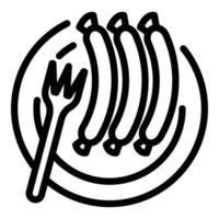 Sausages icon, outline style vector