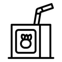 Juice pack icon, outline style vector