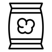 Popcorn pack icon, outline style vector