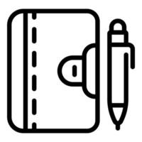 icono de escritura de cuaderno personal, estilo de contorno vector