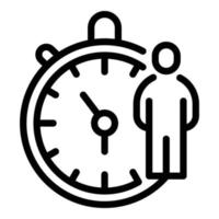 Student job stopwatch icon, outline style vector