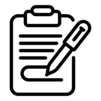 Clipboard writing icon, outline style vector